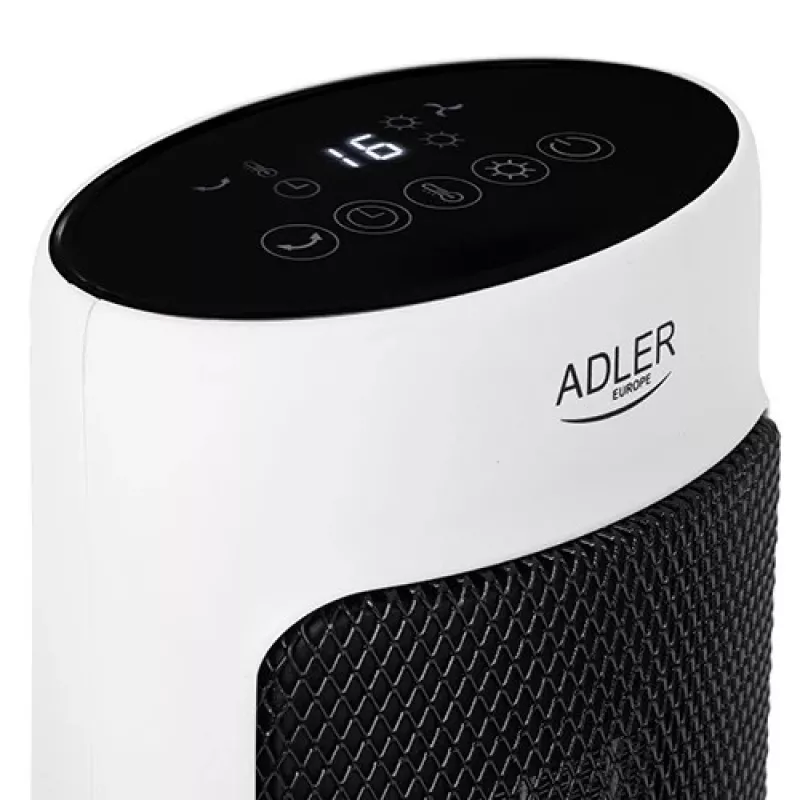 Adler AD 7738 Keramiskais ventilatora sildītājs 2000W ar tālvadības pulti, balts