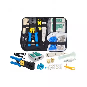 System Pass Through Network Toolkit E5948 - RJ45 gofrēšanas instruments, kabeļu testeris, punch down instruments, pārnēsāšanas soma