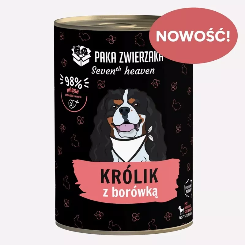 Paka Zwierzaka Seventh Heaven pilnā sausā barība pieaugušiem trušiem ar trusi un mellenēm, 400g