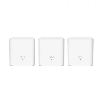 Tenda MX3 (3-Pack) AX1800 Whole Home Mesh Wi-Fi 6 sistēma, divu joslu, 2x Gigabit porti katram mezglam, pārklājums līdz 6000 kv. pēdām, balta