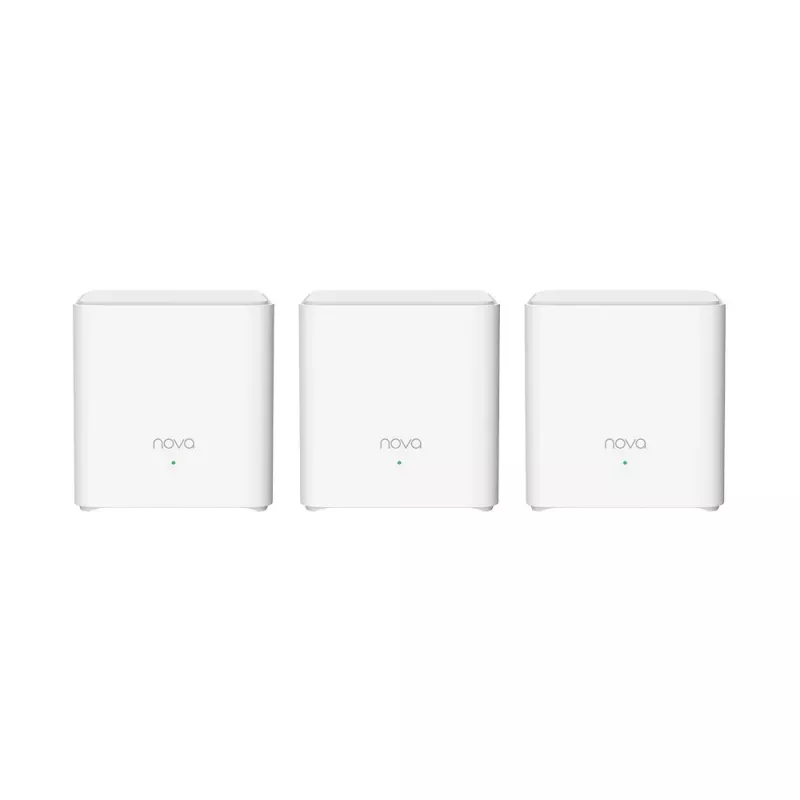 Tenda MX3 (3-Pack) AX1800 Whole Home Mesh Wi-Fi 6 sistēma, divu joslu, 2x Gigabit porti katram mezglam, pārklājums līdz 6000 kv. pēdām, balta