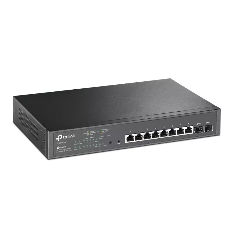 TP-Link JetStream 10 portu Gigabit viedais PoE slēdzis ar 8 PoE+ portiem