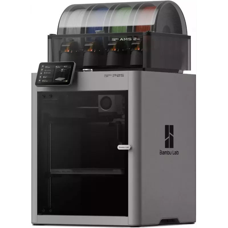 BambuLab P2S Combo 3D printeris ar AMS, 500 mm/s, CoreXY, slēgts korpuss, daudzkrāsu druka