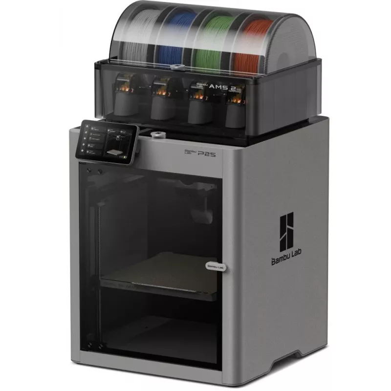 BambuLab P2S Combo 3D printeris ar AMS, 500 mm/s, CoreXY, slēgts korpuss, daudzkrāsu druka