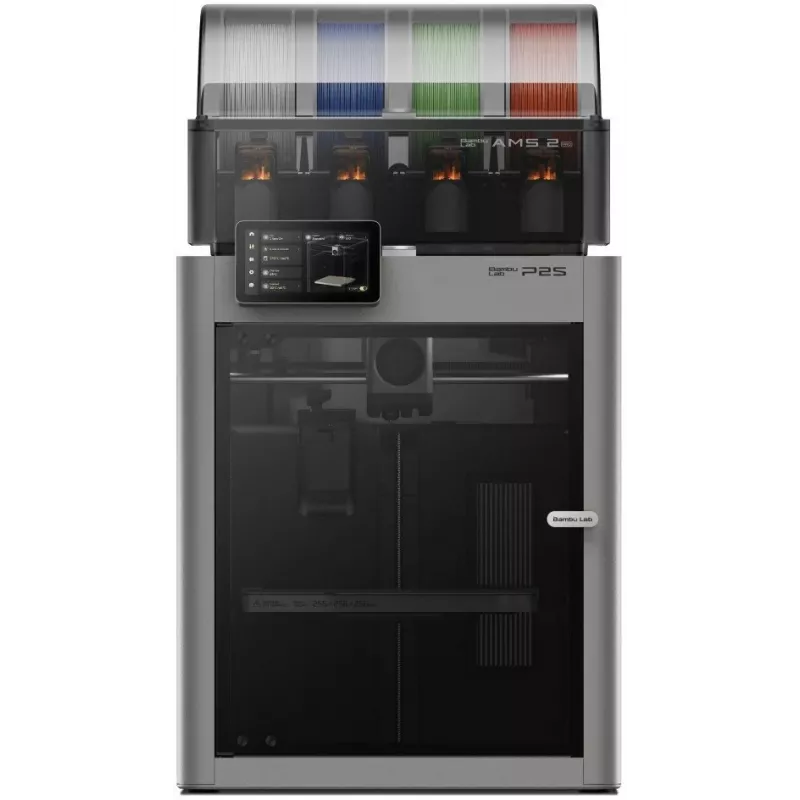 BambuLab P2S Combo 3D printeris ar AMS, 500 mm/s, CoreXY, slēgts korpuss, daudzkrāsu druka