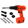 LEAN TOYS DIY ar bateriju darbināma urbjmašīna oranža, urbji un skrūves