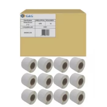 G&G Zebra 800283-205 Termopārneses etiķetes 76x51mm perforētas, 1370 etiķetes/rulī, 12 ruļļi/kastē (16440 etiķetes)