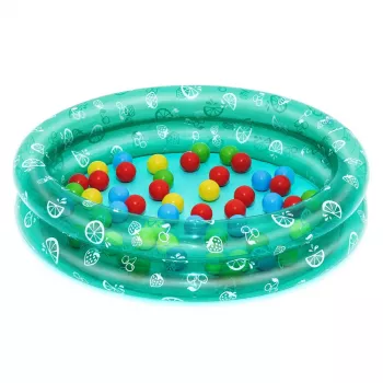 Bestway 51141 Piepūšamais dārza baseins ar 50 bumbiņām, caurspīdīgs ar punktiem, 91 cm
