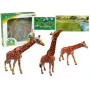 LEAN TOYS Žirafes Figūriņas Izglītojošas Ģimene 3 Gab. + Āfrikas Fons