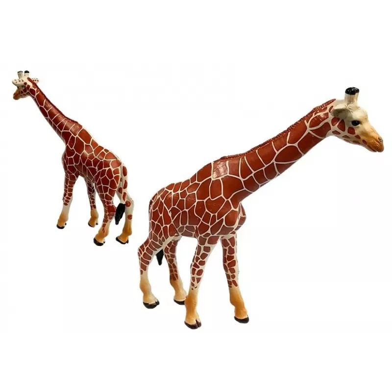 LEAN TOYS Žirafes Figūriņas Izglītojošas Ģimene 3 Gab. + Āfrikas Fons