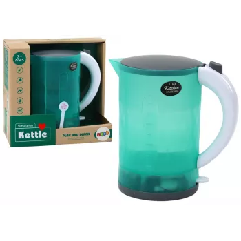 LEAN TOYS Battery Operated Electronic Kettle Lights Sound Household Appliances Green
