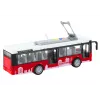 LEAN TOYS Trolejbuss Autobuss 1:16 Gaismas Skaņas Vadība Balts un Sarkans
