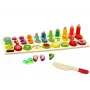 LEAN TOYS Koka izglītojošā šķirošanas tāfele – Matemātikas apguve ar augļiem un cipariem, 85 gab., Montesori rotaļlieta bērniem no 3 gadu vecuma