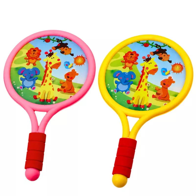 LEAN TOYS Bērnu badmintona raketes Dzīvnieki Dzeltena Rozā