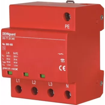 DEHN DG TT 20 340 2. tipa pārsprieguma aizsargs, 4 polu, TT un TN-S sistēmām