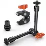 KF Magic Arm Super Clamp stiprinājuma komplekts ar 1/4 collu un 3/8 collu vītnēm, 15-55mm žokli, ISO aukstās kurpes