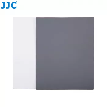 JJC GC Series 2-in-1 fotografēšanas kalibrācijas karšu komplekts – 18% pelēkā karte un baltā balansa karte, 20 x 25 cm, izturīga plastmasa, ar aukliņu
