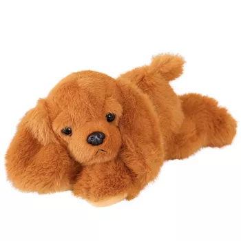 LEAN TOYS Pluša kokerspaniels ar svērtām ķepām brūns 30 cm