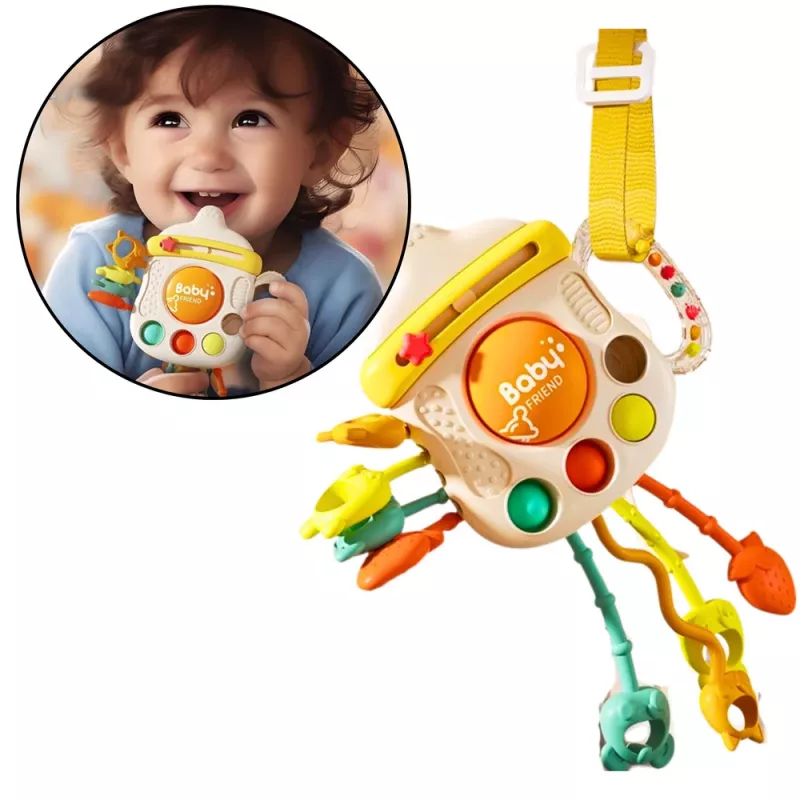 LEAN TOYS Sensoriskā rotaļlieta Kodējs Grabulītis Mazulim Pudele 3in1