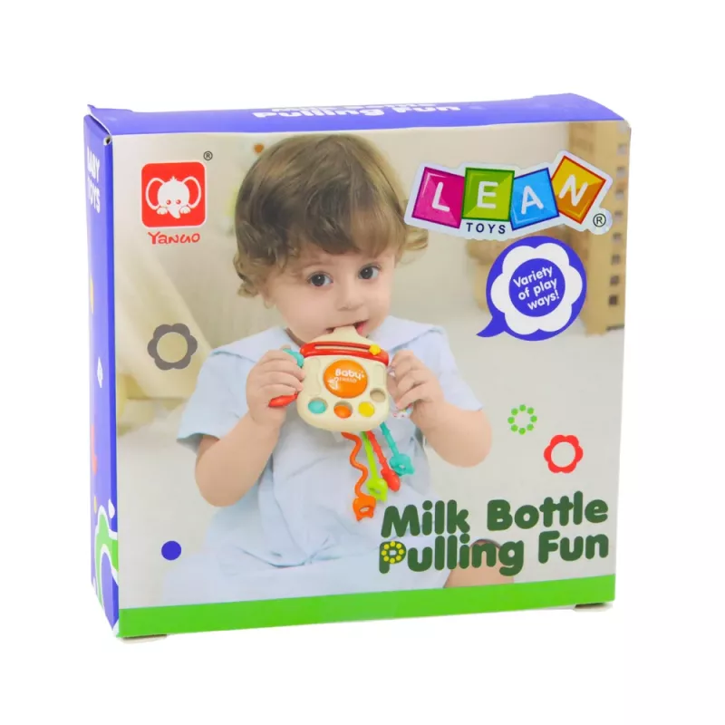 LEAN TOYS Sensoriskā rotaļlieta Kodējs Grabulītis Mazulim Pudele 3in1