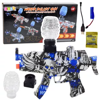 LEAN TOYS elektriskais želejas bumbiņu blasteris grafiti balts zils