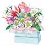 LEAN TOYS Konstrukcijas bloki kompozīcija kastē Floral Blue LED kaste 761gab.