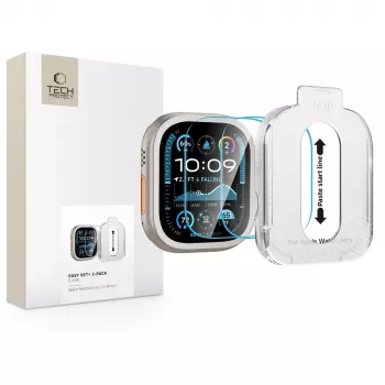 Tech-Protect Easy Set+ ekrāna aizsargs Apple Watch Ultra 1/2/3 (49 mm), 2 iepakojumā