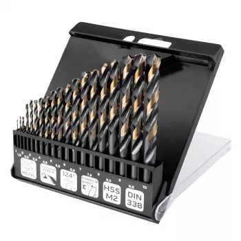 NEO TOOLS HSS-CNC metāla urbju komplekts, 124°, Pro-Tec, 1,0-10,0 mm, 19 gab.