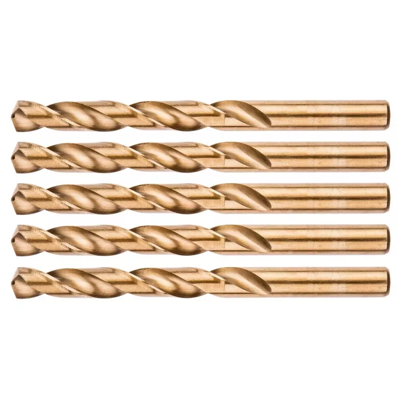 NEO TOOLS HSS-Co kobalta urbjmašīnas metālam, 12,0 mm, 5 gab. komplekts (DIN 338, 135° šķeltā virsotne)