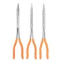 NEO TOOLS 01-293 Divkāršu locījumu knaibles komplekts, 3 gab., hroma vanādija tērauds, 280 mm, taisnas, 45° un 90° saliektas, ergonomiski neslīdoši rokturi