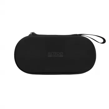Retroid Carry Case Retroid Pocket 6 - Melns EVA cietais apvalks aizsargājošs ceļojumu maciņš ar sieta kabatu un plaukstas siksnu