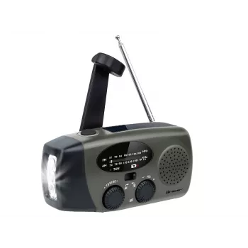 TRACER EXPLORER PRO Ekspedīcijas radio ar saules paneli, rokas ģeneratoru, NOAA laika joslu, AM/FM, LED lukturīti un USB power bank
