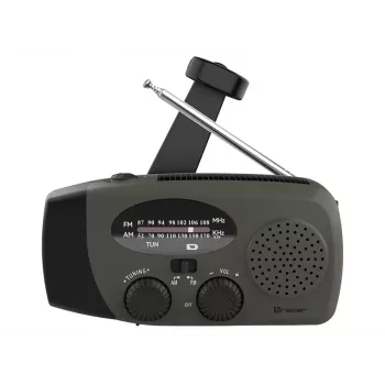 TRACER EXPLORER PRO Ekspedīcijas radio ar saules paneli, rokas ģeneratoru, NOAA laika joslu, AM/FM, LED lukturīti un USB power bank