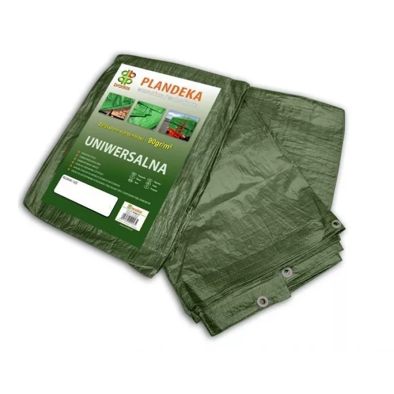 Bradas PL906/10 Izturīga zila polietilēna brezenta 12 x 10 m, 60 g/m², ūdensnecaurlaidīga, UV izturīga, pastiprinātas malas ar alumīnija cilpām