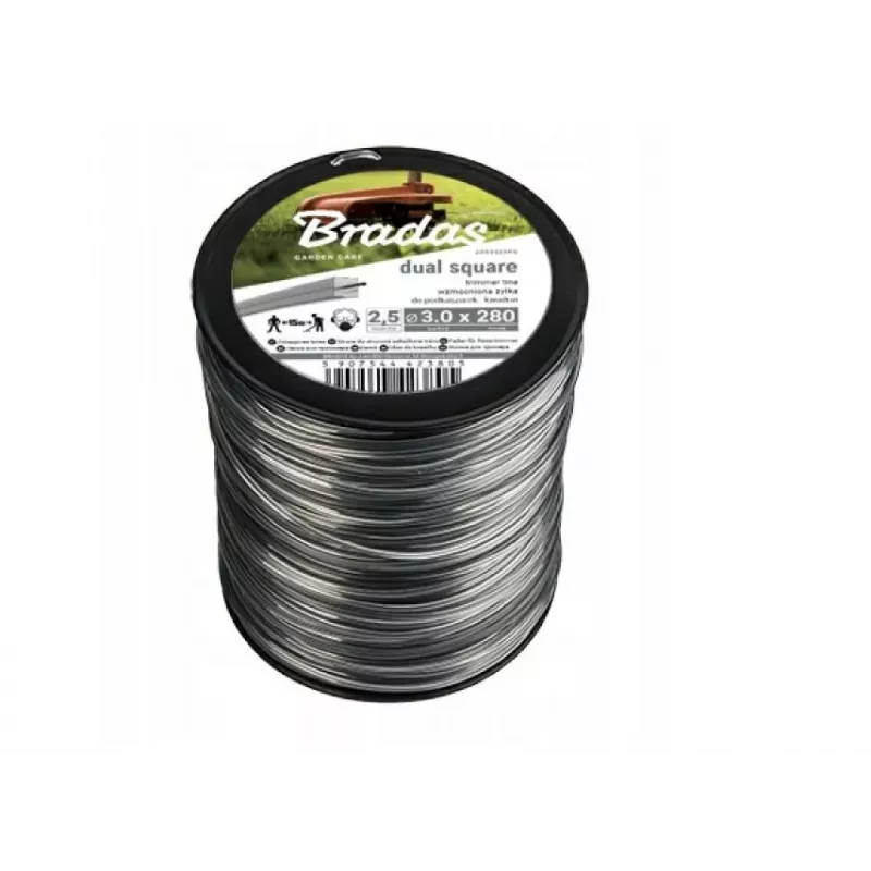 Bradas ZRK2725KG Augu siešanas stieples rullis ar iebūvētu griezēju, 25 m, 2,7 mm, ar PVC pārklājumu, zaļš