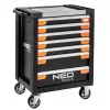 NEO TOOLS 7 atvilktņu instrumentu skapis PRO 84-220 | 280 kg slodze, lodīšu gultņu atvilktnes, sarkans/melns