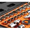 NEO TOOLS 1/2 inch piedziņas uzgriežņu atslēgu komplekts, 23 daļas, hroma vanādija tērauds, DIN 3124