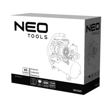 NEO TOOLS TOP-12K020 24L eļļas gaisa kompresors, 1,5 kW, 8 bar, 180 L/min, 230V