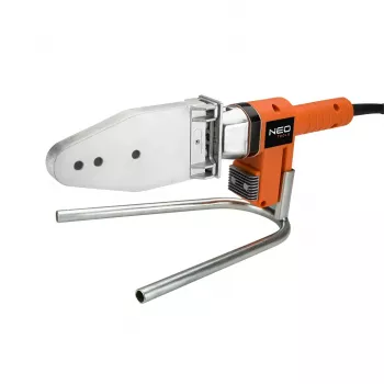 NEO TOOLS 900W Plastmasas cauruļu metināšanas iekārta ar 6 uzgaļu izmēriem (20-63mm) PPR, PE, PB caurulēm, 0-300°C regulējama temperatūra, ar PTFE nepiedegošu pārklājumu uzgaļi, komplektā metāla futrālis