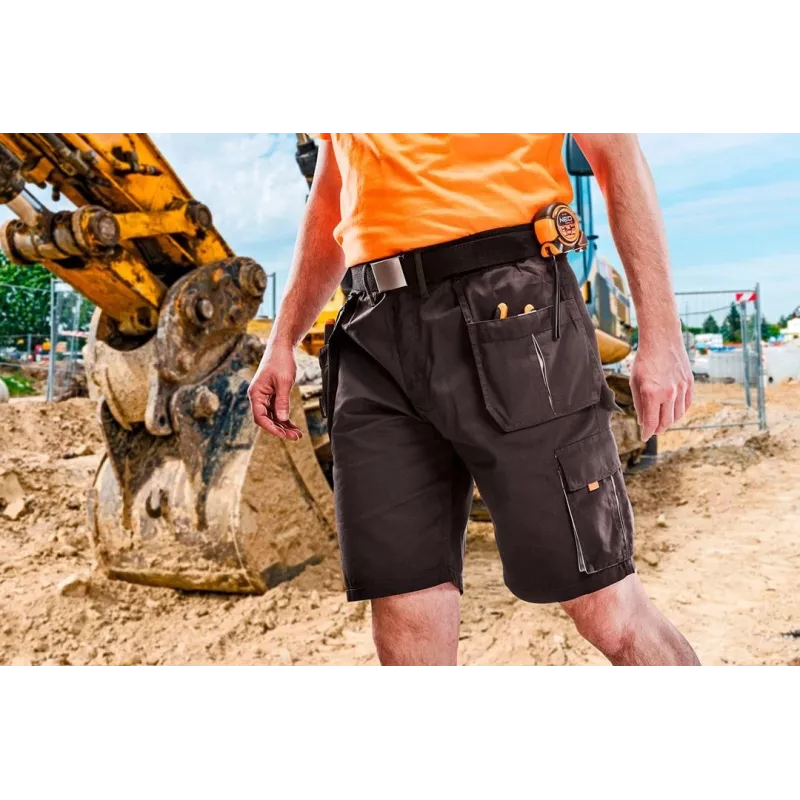 NEO TOOLS HD darba šorti ar noņemamām kabatām, izmērs LD/54, melni