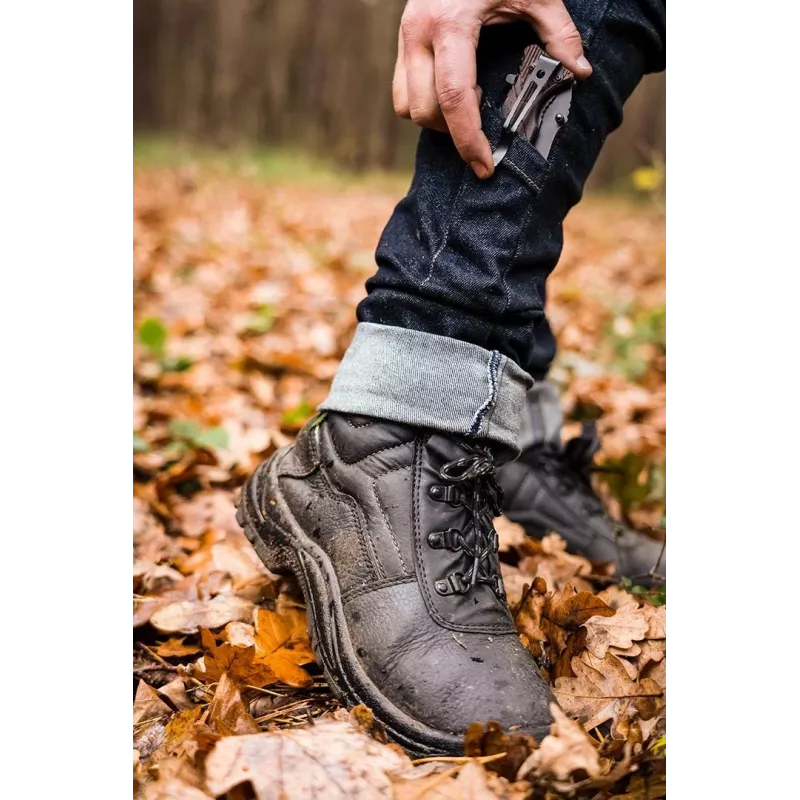 NEO TOOLS DENIM 5-kabatu darba bikses, M izmērs, zilas, regulārs piegriezums, pastiprinātas vīles, EN ISO 13688
