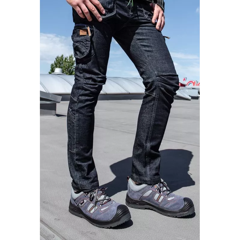NEO TOOLS DENIM 5-kabatu darba bikses, M izmērs, zilas, regulārs piegriezums, pastiprinātas vīles, EN ISO 13688