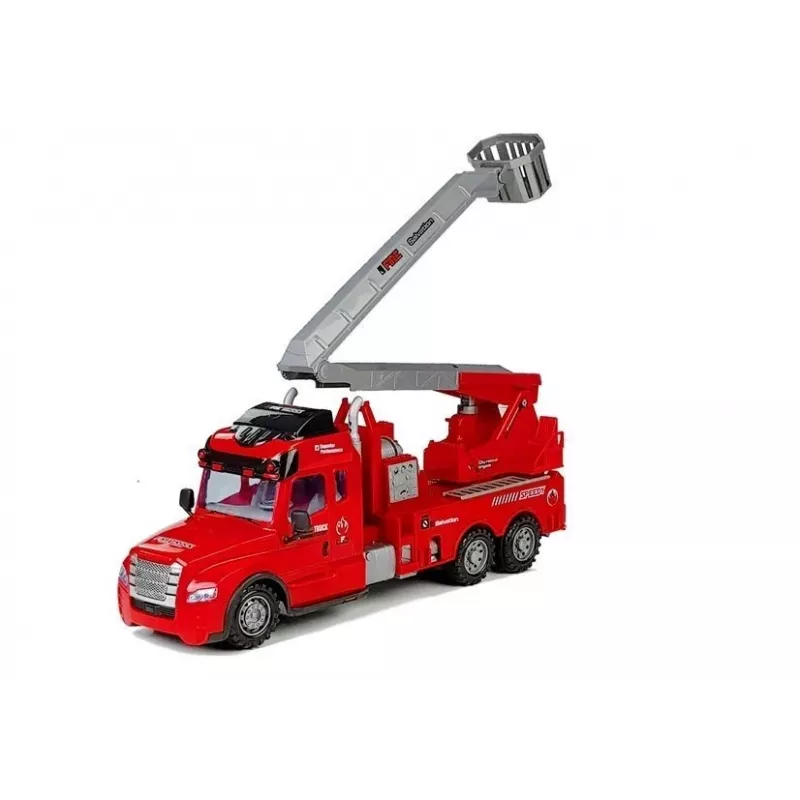 LEAN TOYS Ugunsdzēsēju mašīna ar kāpnēm R/C Tālvadība 1:14 Mērogs 2.4GHz Ūdens smidzinātājs Gaismas Skaņas
