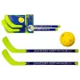 LEAN TOYS Floorbola komplekts ar 2 nūjām un bumbu, 82 cm, sarkans/zils, bērniem no 6 gadiem