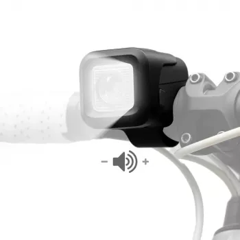 ROCKBROS SKL01 priekšējais velosipēda lukturis ar elektrisko zvaniņu 450 lm 120 dB USB-C melns