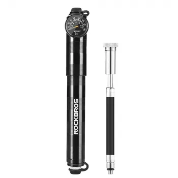 ROCKBROS HQ-67A-L03 BK Mini velosipēda sūknis ar spiediena mērītāju - melns