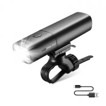 ROCKBROS RHL950 priekšējais velosipēda lukturis 950 lm ar noņemamu akumulatoru USB-C - melns