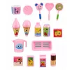 LEAN TOYS Saldējuma furgons leļļu rotaļu komplekts, salokāms, rozā, 33 daļas