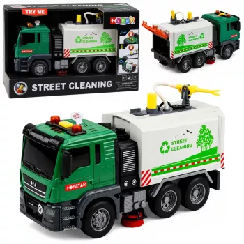 LEAN TOYS Ielu slaucītāja kravas automašīna ar ūdens funkciju, gaismām un skaņām 1:14