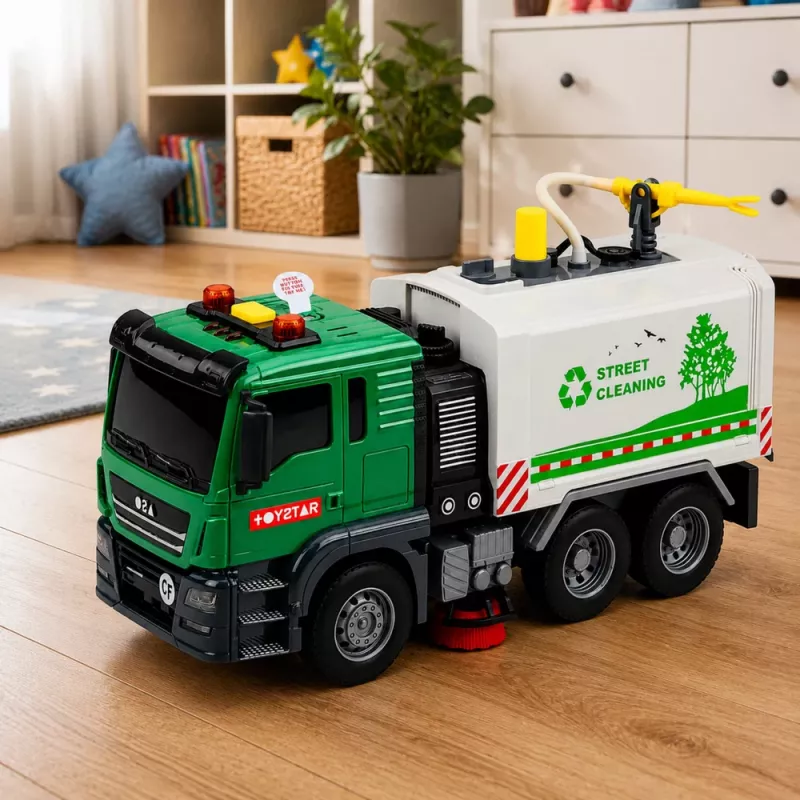 LEAN TOYS Ielu slaucītāja kravas automašīna ar ūdens funkciju, gaismām un skaņām 1:14
